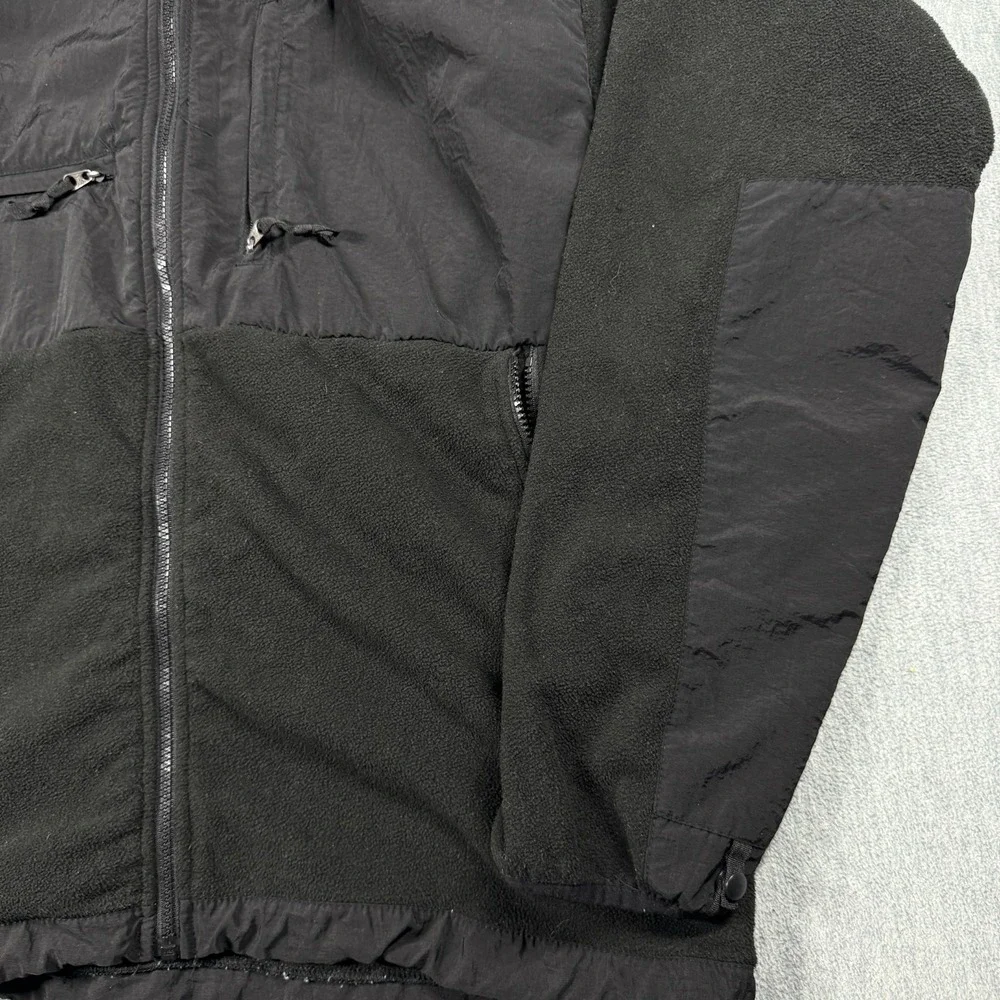 The North Face Fleece Jacket Mens XL Black Denali Full Zip Nylon Overlay Outdoor